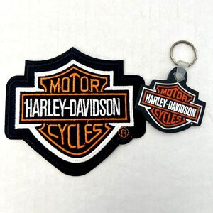 Harley-Davidson Bar & Shield Patch 4.5"x4.1" & Keychain Set Excellent